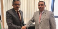 السفير شامية يستقبل سفير جمهورية الهند المعتمد لدى دولة فلسطين