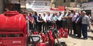 شؤون اللاجئين بالمنظمة تدعم مركز الدفاع المدني في مخيم الجليل بمنطقة البقاع بإطفائيات ومستلزماتها