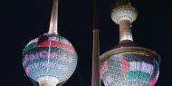 ضاءة أبراج الكويت بعلم فلسطين تضامنا مع شعبنا